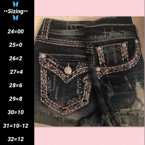 DENIM EMBROIDERED EMBELLISHED SHORTS - Picture 7 of 8